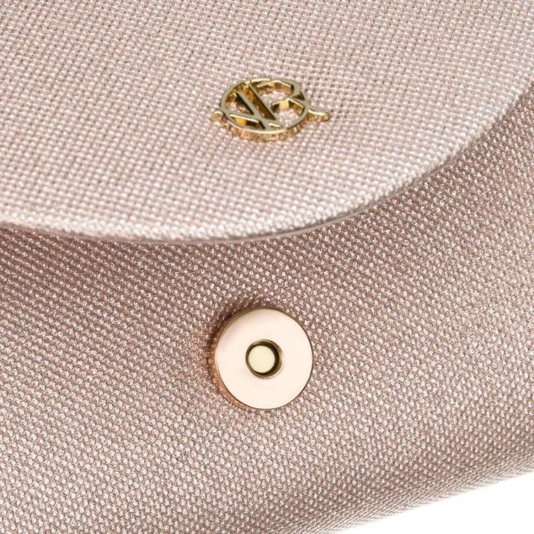 Torebka kopertówka, beżowa, brokatowa, Rovicky