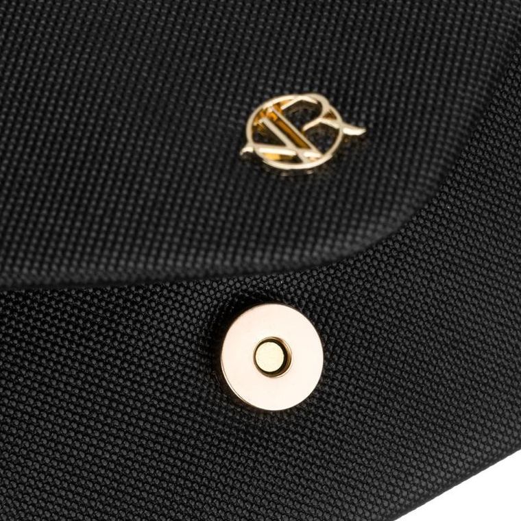 Torebka kopertówka, czarna, brokatowa, Rovicky