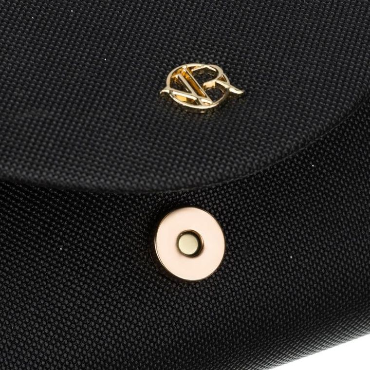 Torebka kopertówka, czarna, brokatowa, Rovicky