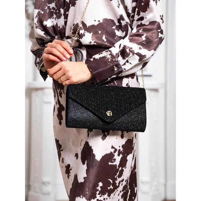 Torebka kopertówka, czarna, Rovicky