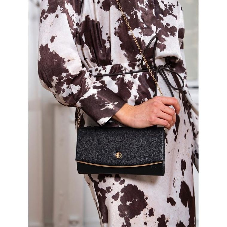 Torebka kopertówka, czarna, skóra ekologiczna, Petereson