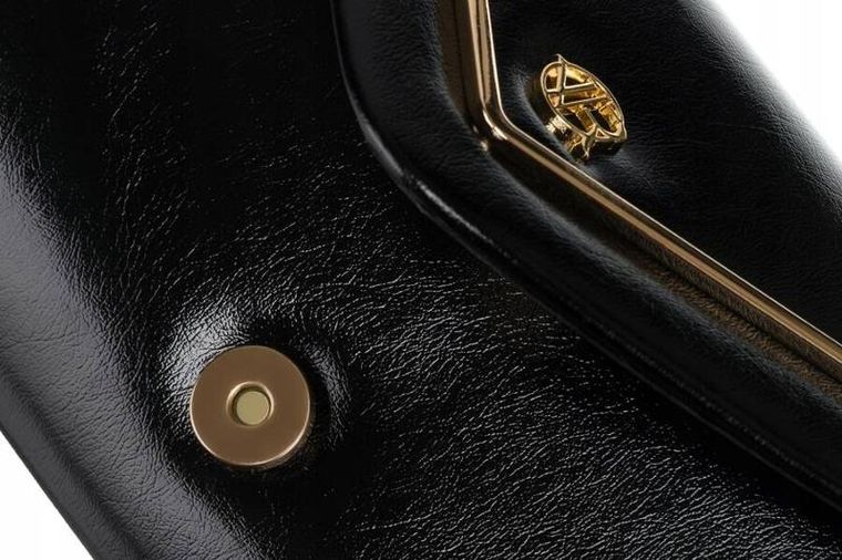 Torebka kopertówka, czarna, skóra ekologiczna, Rovicky