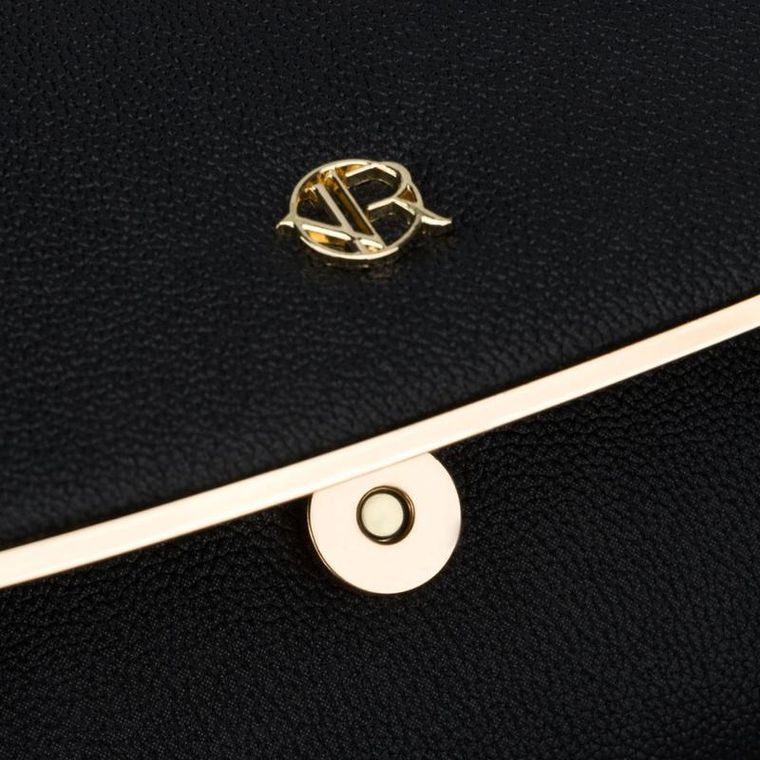 Torebka kopertówka, czarna, skóra ekologiczna, Rovicky