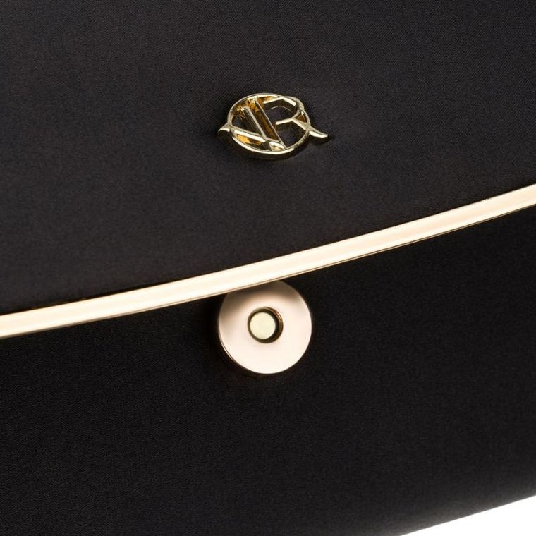 Torebka kopertówka, czarna, skóra ekologiczna, Rovicky