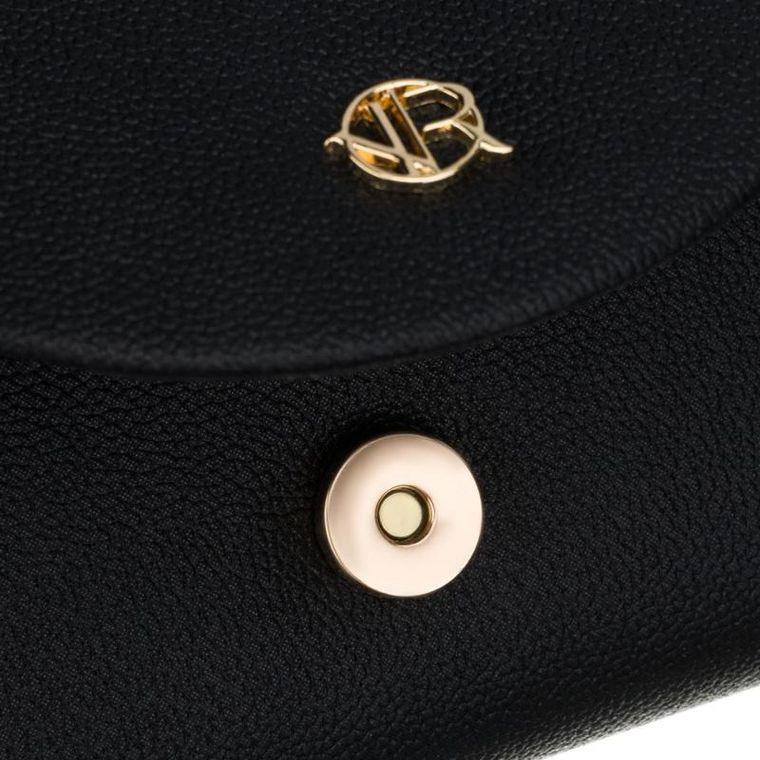 Torebka kopertówka, czarna, skóra ekologiczna, Rovicky