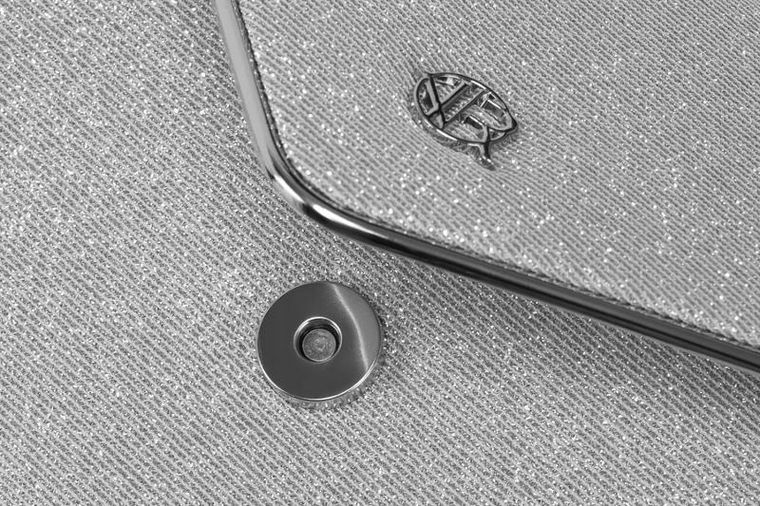 Torebka kopertówka, srebrna, Rovicky