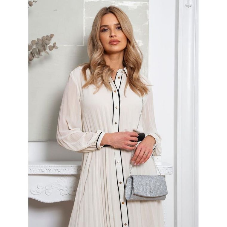 Torebka kopertówka, srebrna, Rovicky