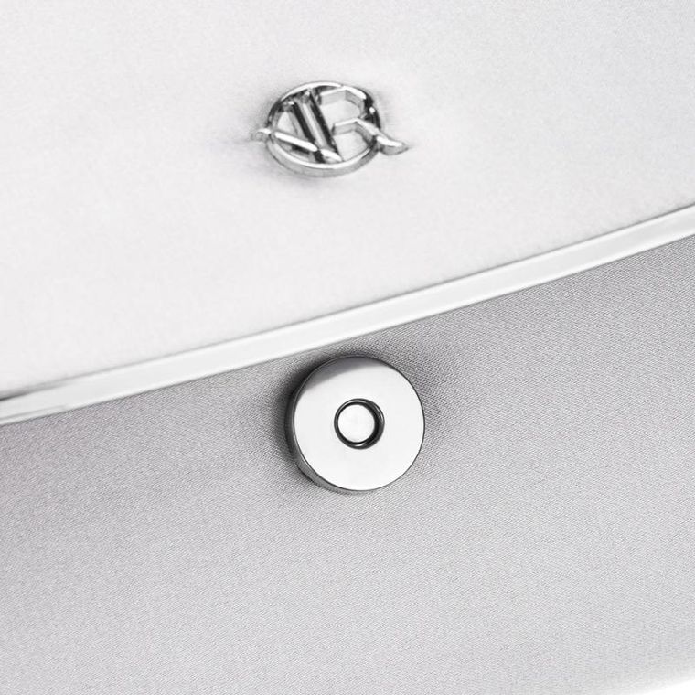 Torebka kopertówka, srebrna, Rovicky