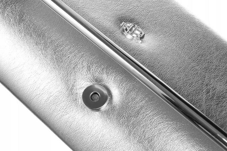 Torebka kopertówka, srebrna, skóra ekologiczna, Rovicky