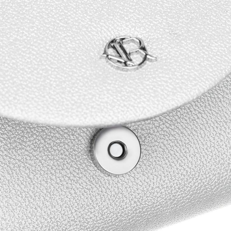 Torebka kopertówka, srebrna, skóra ekologiczna, Rovicky