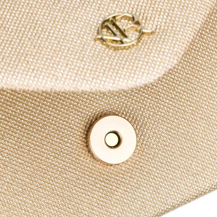 Torebka kopertówka, złota, brokatowa, Rovicky