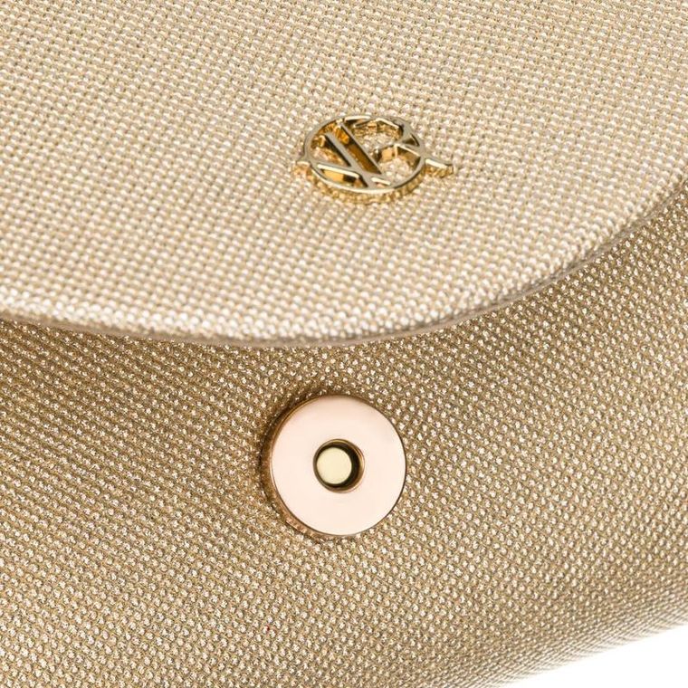 Torebka kopertówka, złota, brokatowa, Rovicky