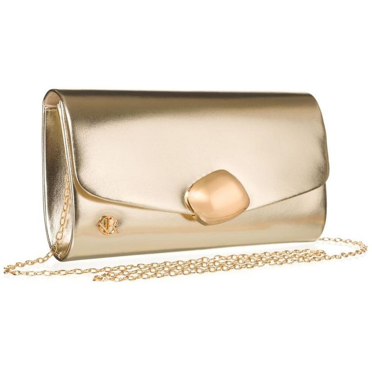 Torebka kopertówka, złota, skóra ekologiczna, Rovicky