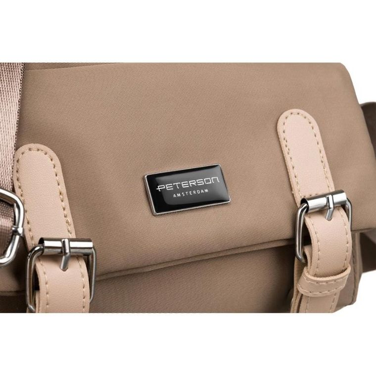 Torebka listonoszka, beżowa, Peterson