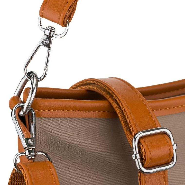 Torebka listonoszka, beżowa, skóra ekologiczna, Peterson