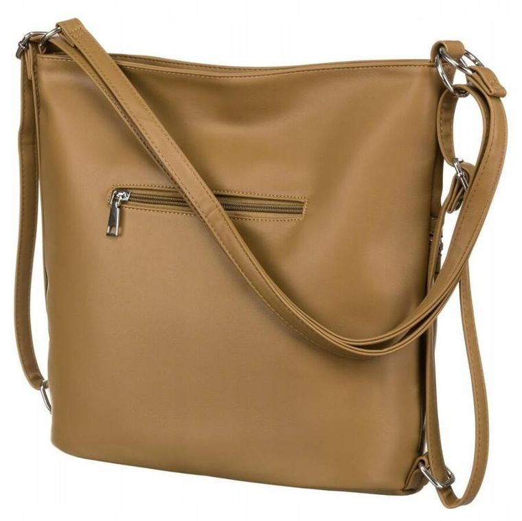 Torebka listonoszka, beżowa, skóra ekologiczna, Rovicky