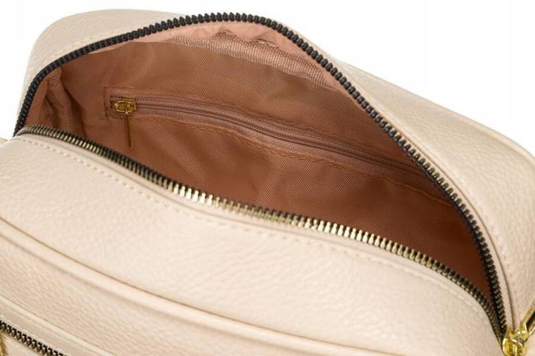 Torebka listonoszka, beżowa, skóra ekologiczna, Rovicky