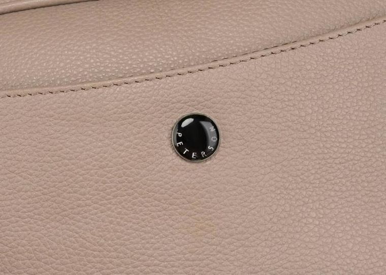 Torebka listonoszka, beżowa, skórzana, Peterson