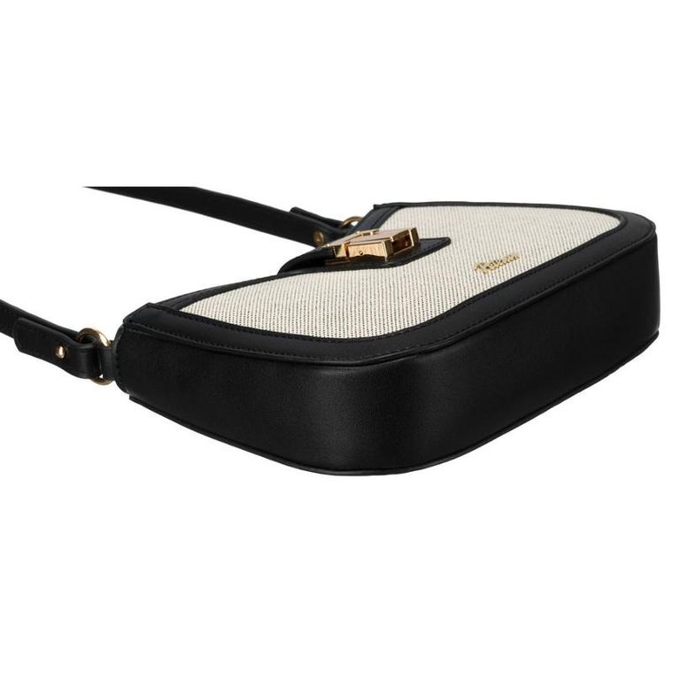 Torebka listonoszka, beżowa, skórzana, Peterson