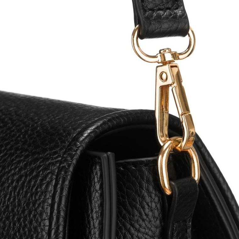 Torebka listonoszka, czarna, skóra ekologiczna, Peterson