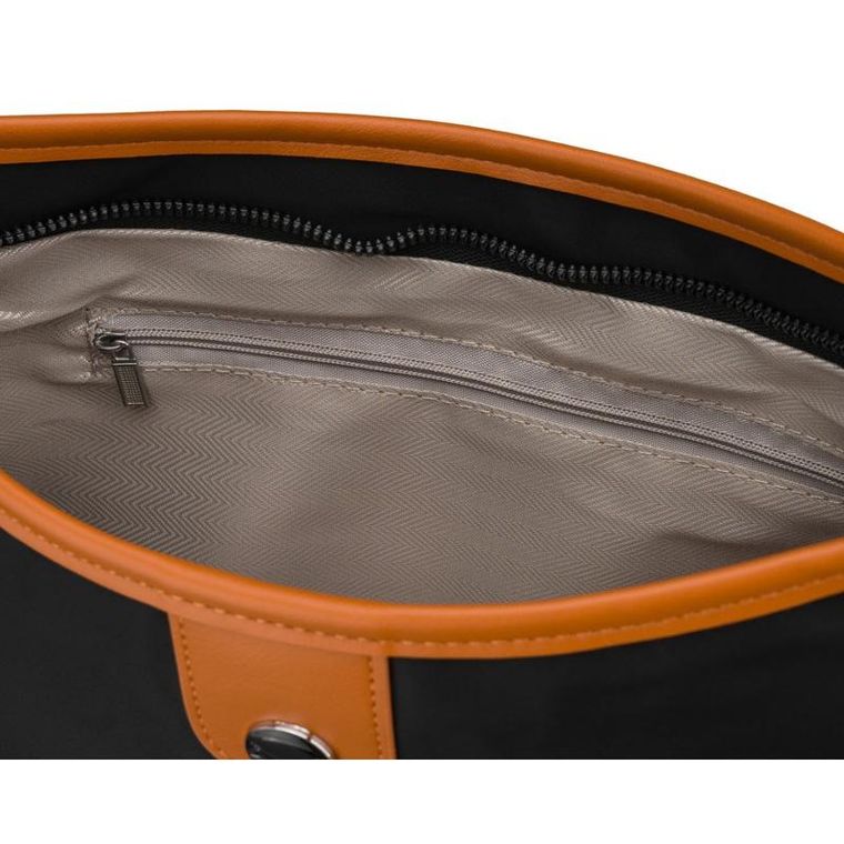 Torebka listonoszka, czarna, skóra ekologiczna, Peterson