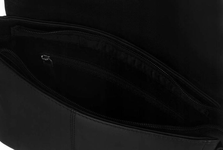 Torebka listonoszka, czarna, skórzana, Peterson