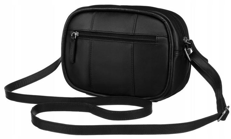 Torebka listonoszka, czarna, skórzana, Rovicky