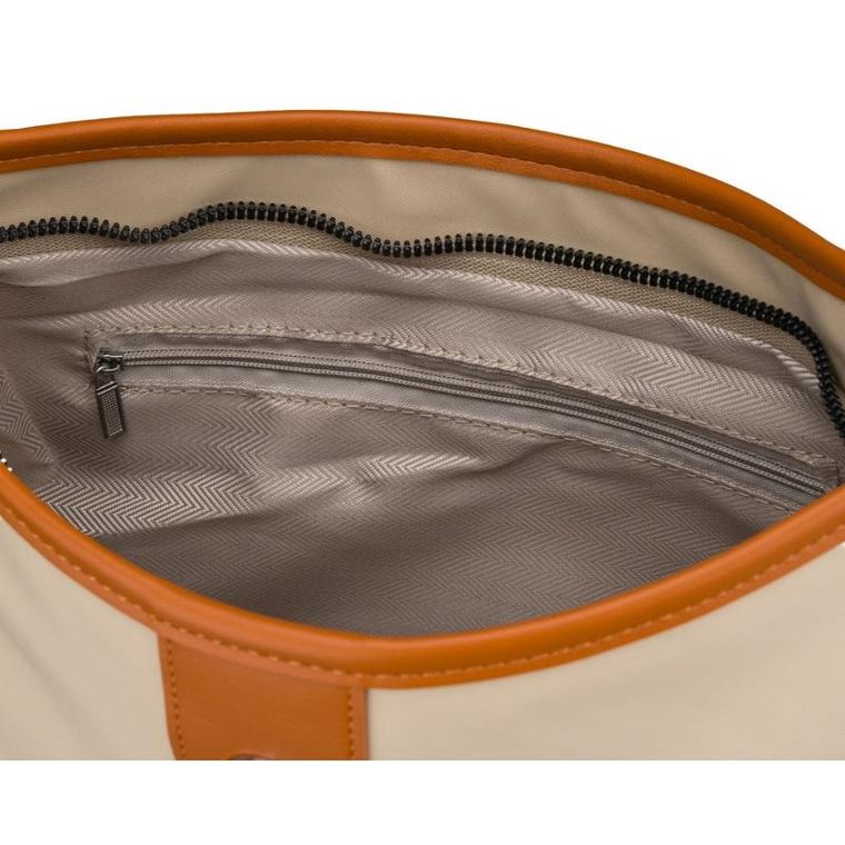 Torebka listonoszka, ecru, skóra ekologiczna, Peterson