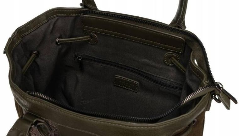 Torebka listonoszka, khaki, skóra ekologiczna, David Jones