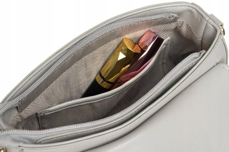 Torebka listonoszka, szara, skóra ekologiczna, Rovicky