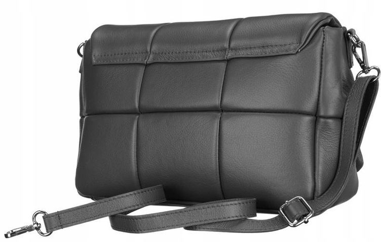 Torebka listonoszka, szara, skórzana, Rovicky