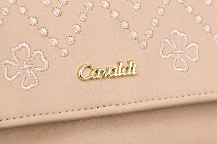 Torebka-portfel, beżowa, skóra ekologiczna, Cavaldi