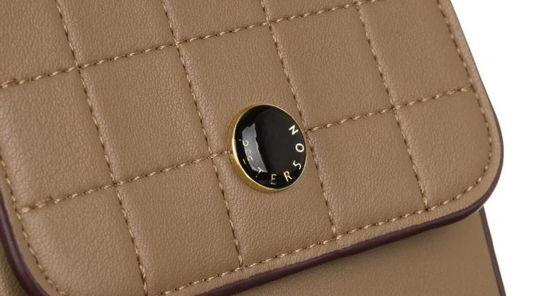 Torebka-portfel, beżowa, skóra ekologiczna, Peterson