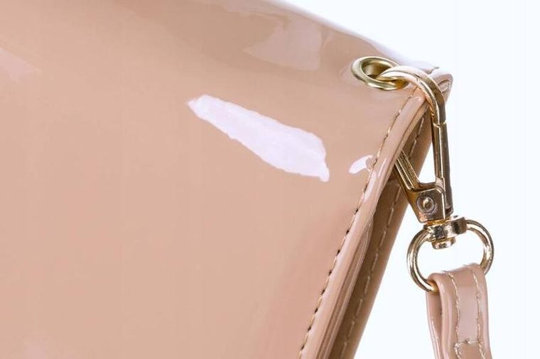 Torebka-portfel, beżowa, skóra ekologiczna, Rovicky