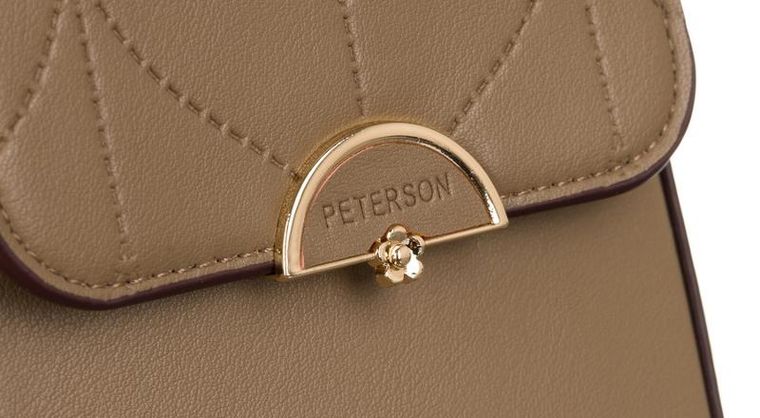 Torebka-portfel, brązowa, skóra ekologiczna, Peterson
