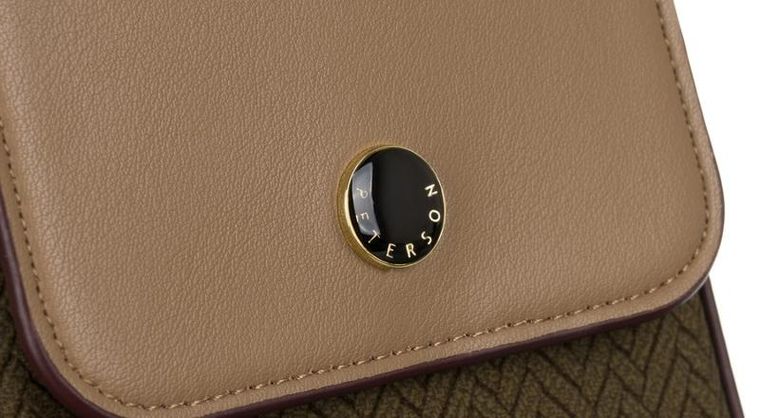 Torebka-portfel, brązowa, skóra ekologiczna, Peterson