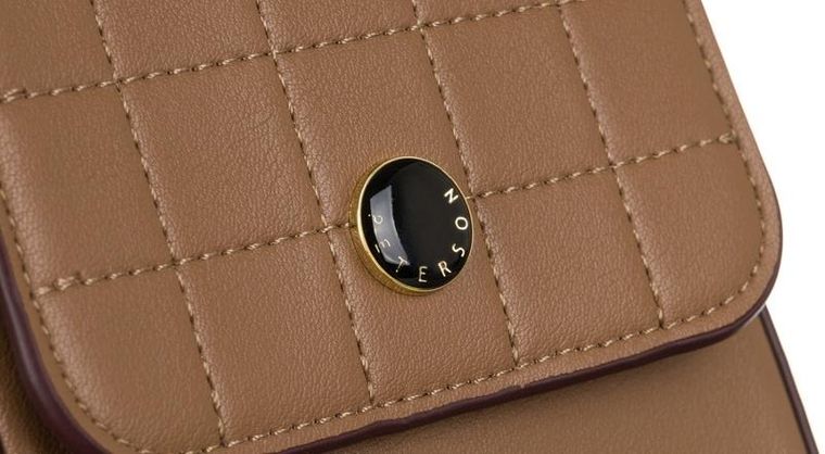 Torebka-portfel, brązowa, skóra ekologiczna, Peterson