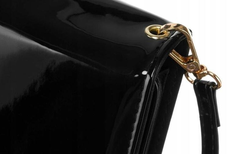 Torebka-portfel, czarna, skóra ekologiczna, Rovicky