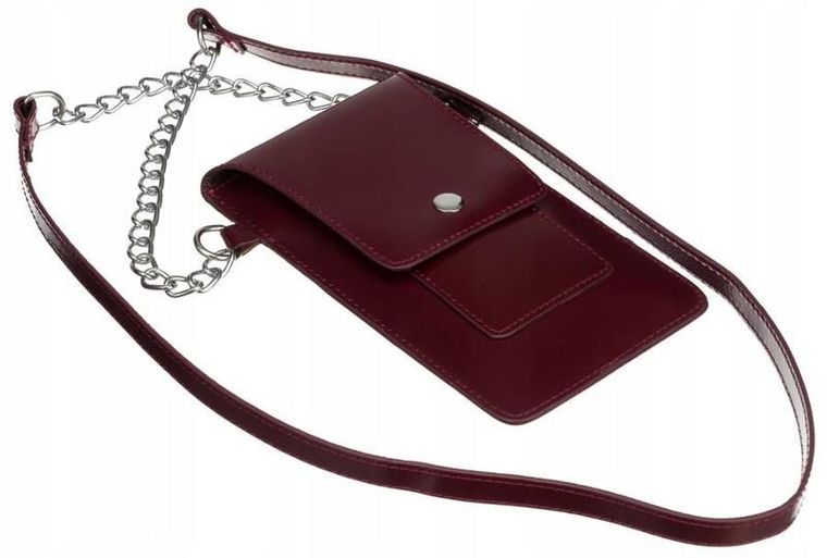 Torebka-portfel, czerwona, skórzana, Cavaldi