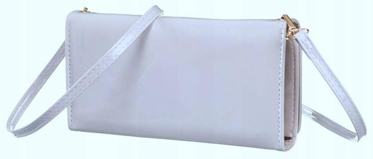 Torebka-portfel, szara, skóra ekologiczna, Rovicky