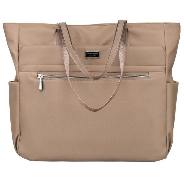 Torebka shopper, beżowa, Peterson