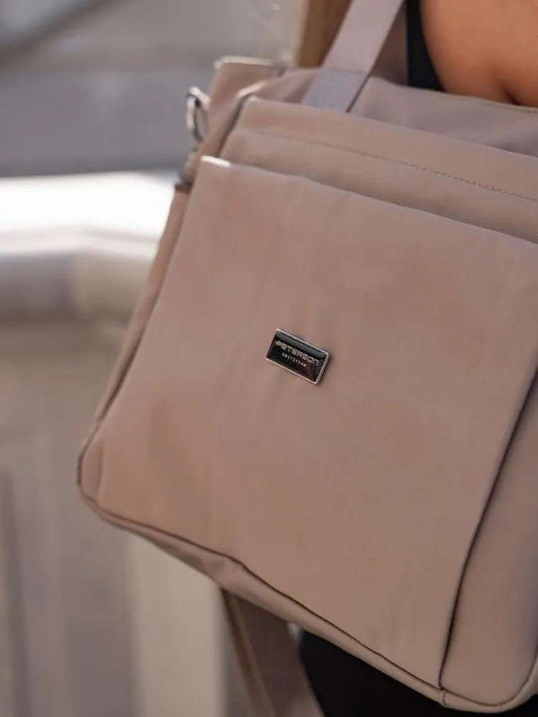 Torebka shopper, beżowa, Peterson