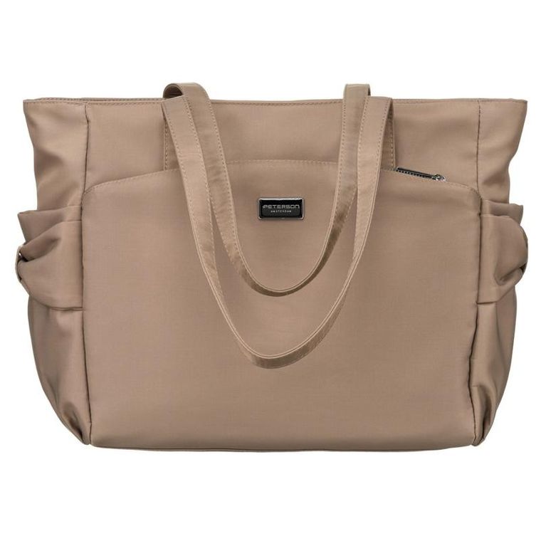 Torebka shopper, beżowa, Peterson