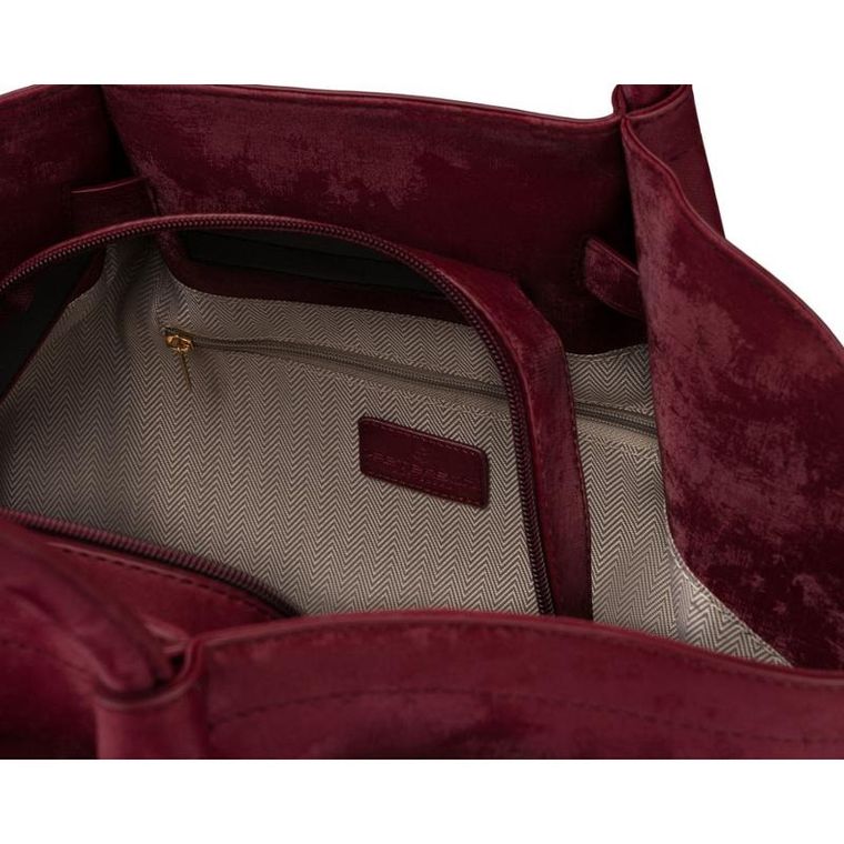 Torebka shopper, bordowa, skóra ekologiczna, Peterson
