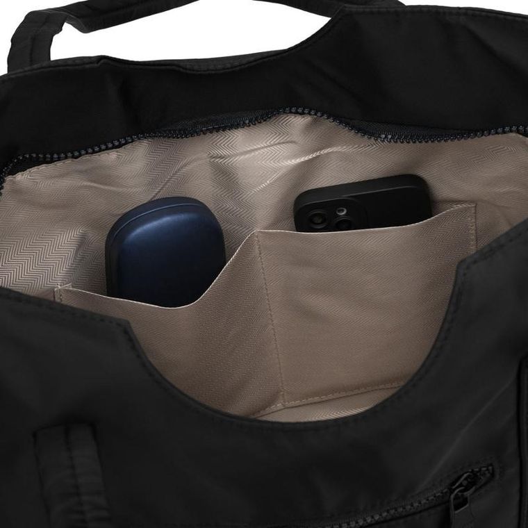 Torebka shopper, czarna, poliester, Peterson