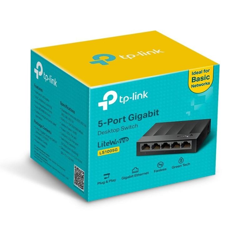 TP-Link, switch, LS1005G (5x 10/100/1000Mbps)
