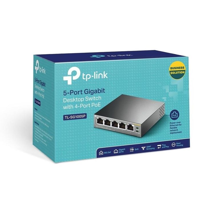 TP-Link, switch, TL-SG1005P, 5x 10/100/1000Mbps