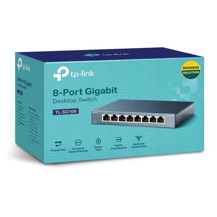 TP-Link, switch, TL-SG108, 8x 10/100/1000Mbps