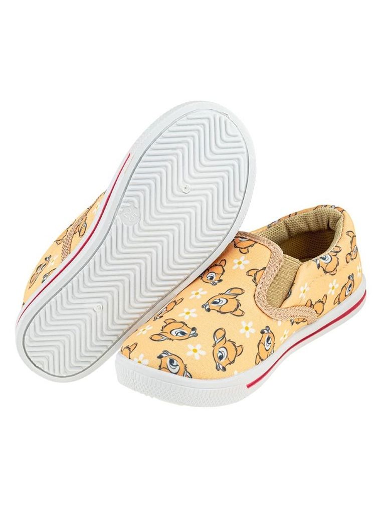 Trampki slip on dziewczęce, beżowe, Bambi, Leomil