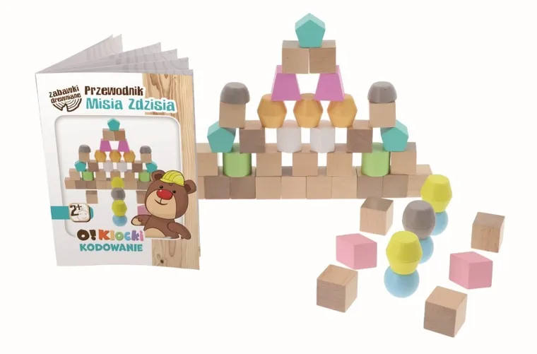 Trefl, Bobaski i Miś, O!Klocki, Kodowanie, edukacyjne klocki, 50 elementów